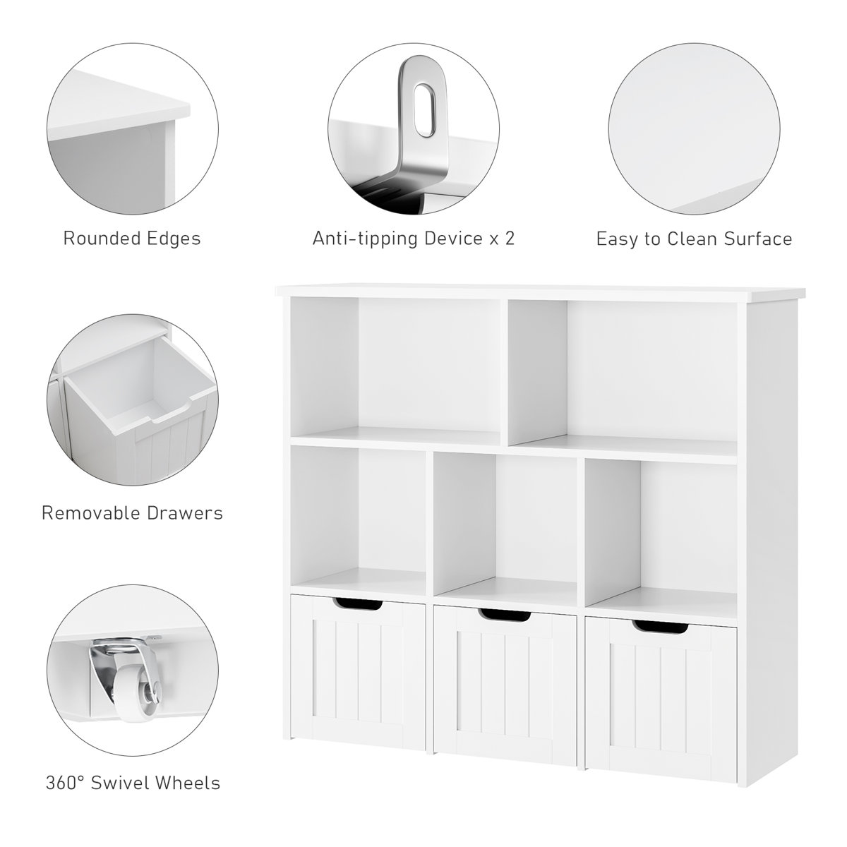 Kalb 39.4"W x 35.4'' H Toy Box and Organizer